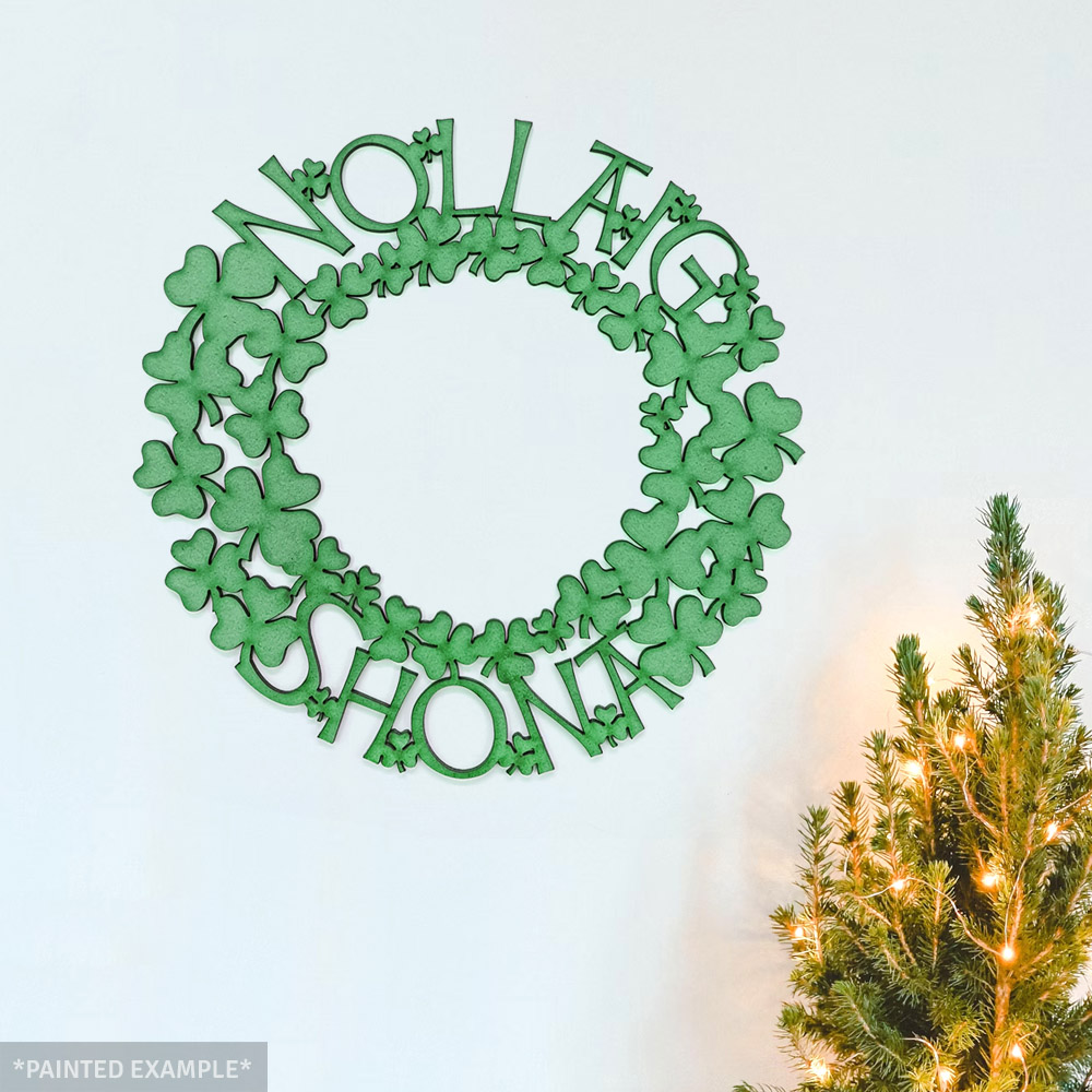 Irish Nollaig Shona Wreath - Shamrock